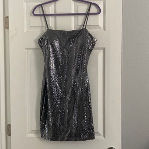 Windsor Metallic Silver Sparkly Dress